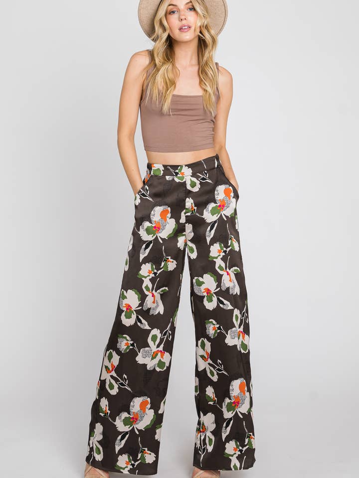Pantalones de satén estampados 3362P-2 para venta al por mayor de ELLEBORN