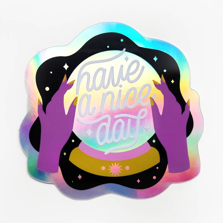 Holografische sticker met HALLOWEEN kristallen bol voor wholesale door Have A Nice Day