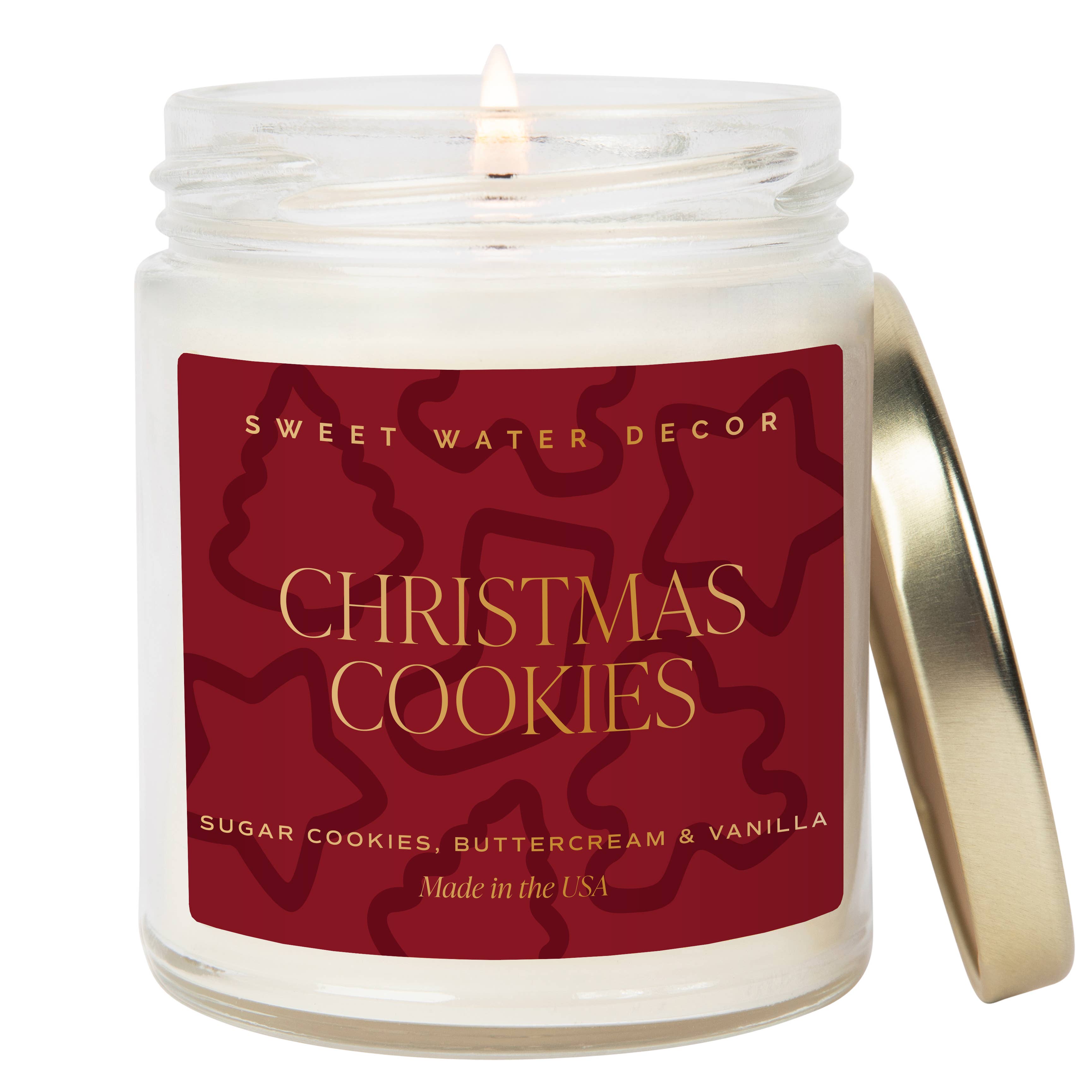 Sweet Water Decor - Wholesale Jar/Filled Candle - Christmas Cookies 9 oz Soy Candle - Christmas Decor6