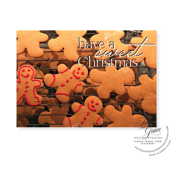 Faith and Grace Design Studios - Wholesale Christmas Card - Sweet Christmas Gingerbread Men Cookies Piccolina Christmas Card0