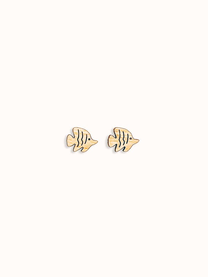 Angel Fish Bamboo Earrings for wholesale by Wild Cloud