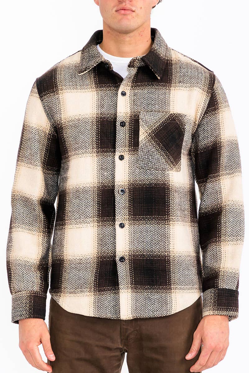 WEIV - Vente Veste-chemise – homme - Veste chemise unisexe en flanelle à manches longues3