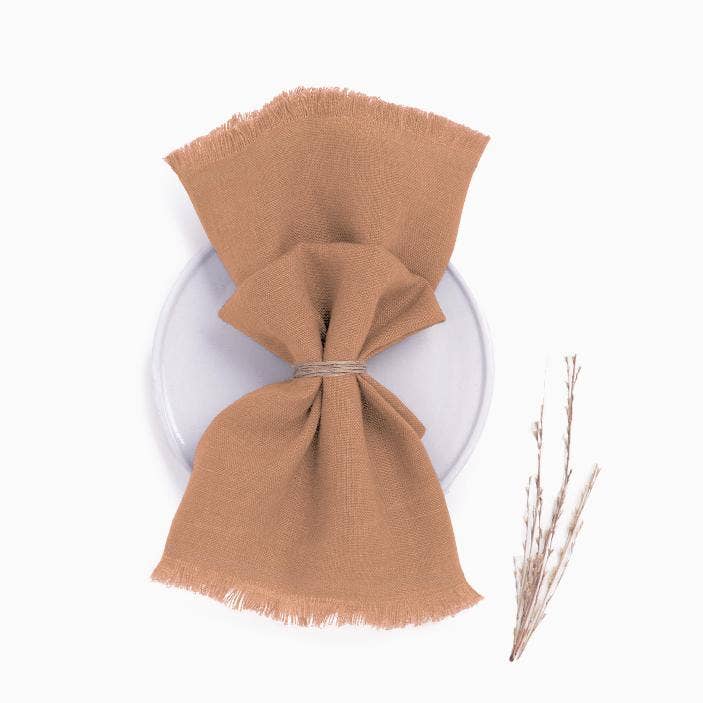 Live Linen - Wholesale Tablecloth - Minimalist Linen Napkin – Fringe Detail9