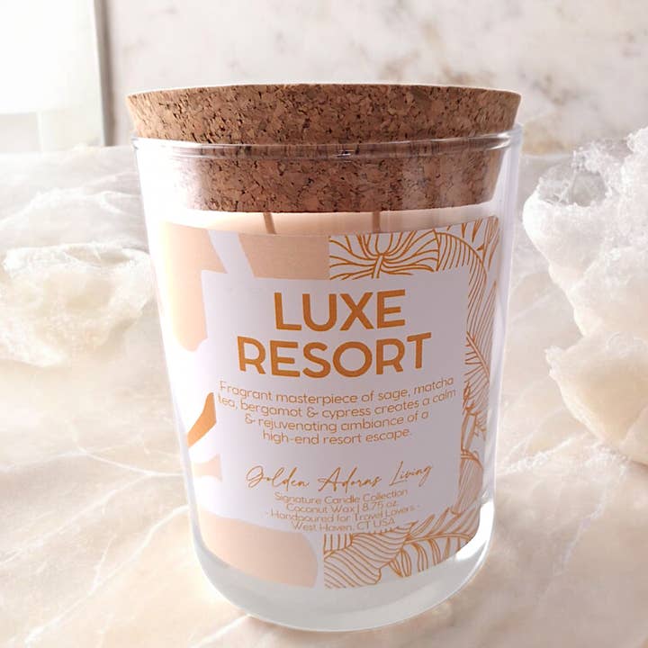 LUXE RESORT| Double-wick Travel Candle for wholesale by Golden Adorns Living