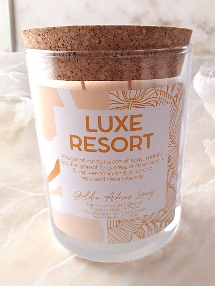 LUXE RESORT| Bougie de voyage à double mèche pour la vente par Golden Adorns Living