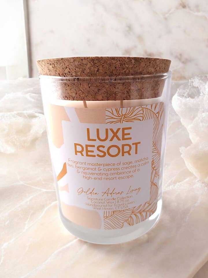 LUXE RESORT | Candela da viaggio a doppio stoppino per la vendita all'ingrosso da parte di Golden Adorns Living