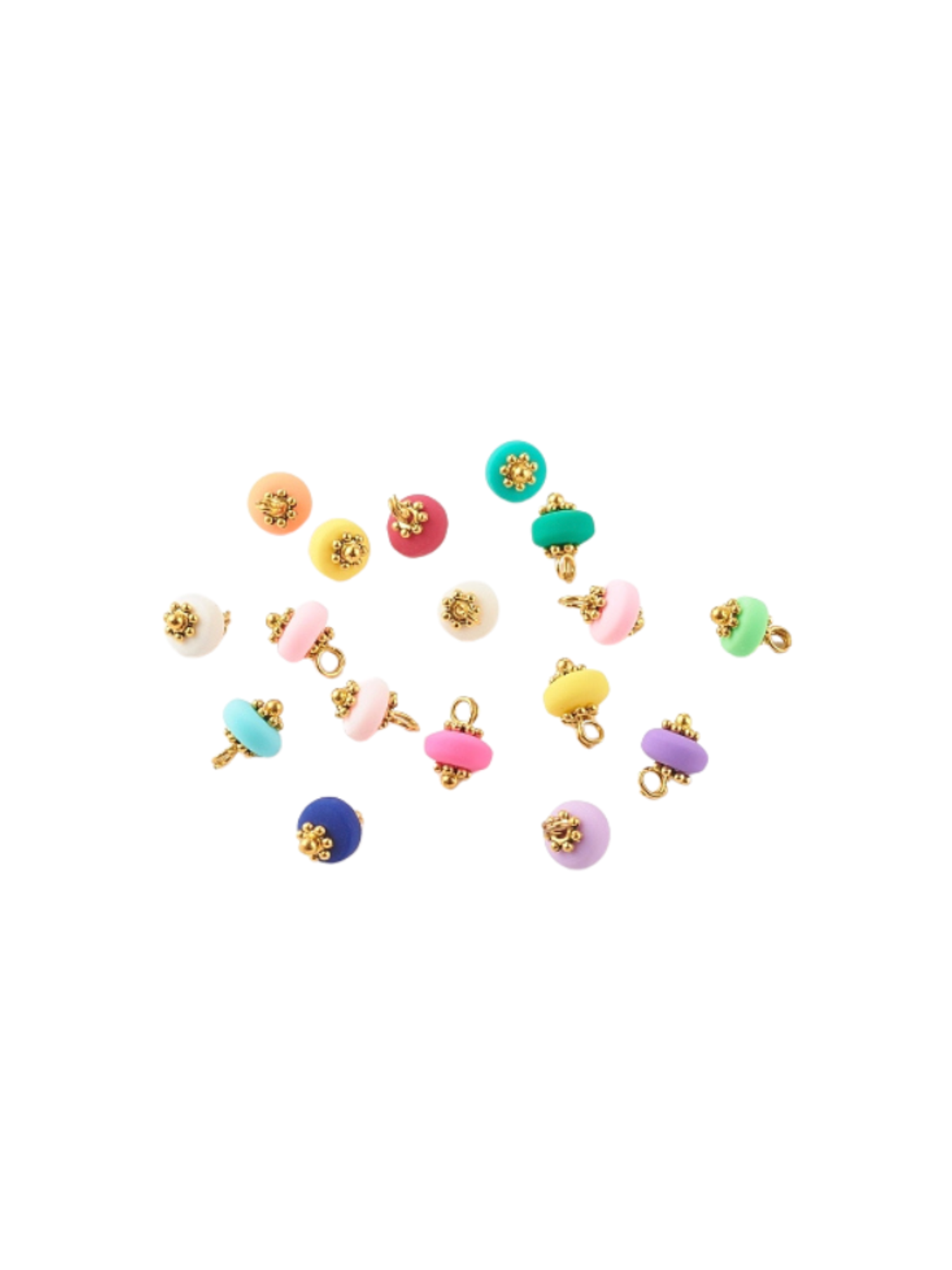 The Charm Bar Company - Wholesale Individual Charm/Pendant - Gold Clay Polymer Charm Beads | Assorted0