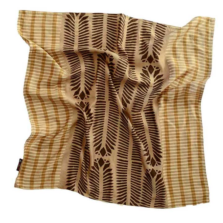 Eco Friendly Hand Printed Cotton Silk Square Bandana | RA for wholesale by Ichcha