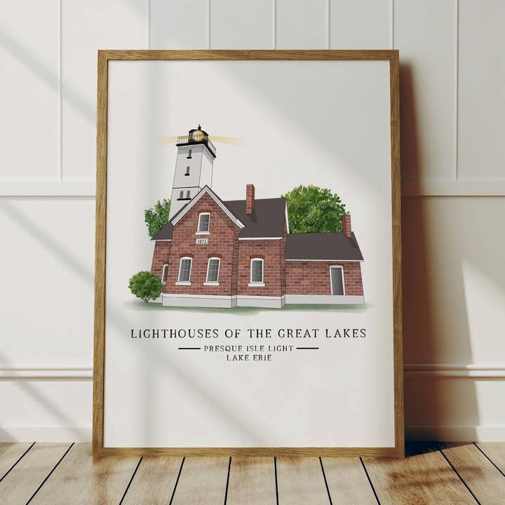 Presque Isle Light - Vuurtorens van de Grote Meren voor wholesale door Fox Burrow Designs