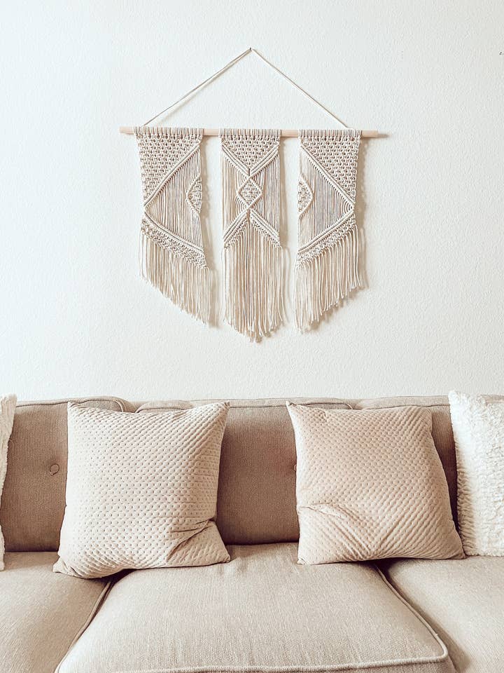 Handcrafted Boho Macrame Wall Hanging Geometric Art for wholesale by Naorvi Macrame