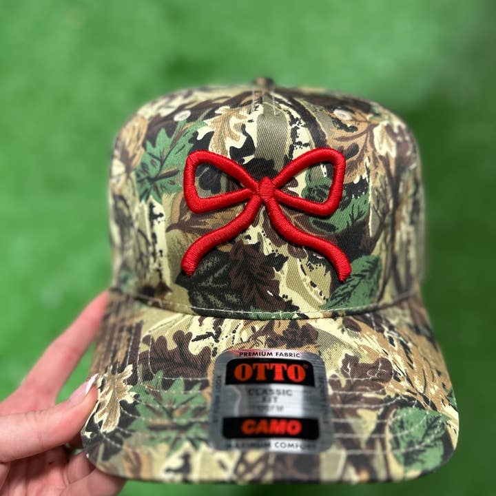 Pyramid Printing & Promotional - Wholesale Hat Accessory - Women's - Camo Bow Embroidered Trucker Hat
