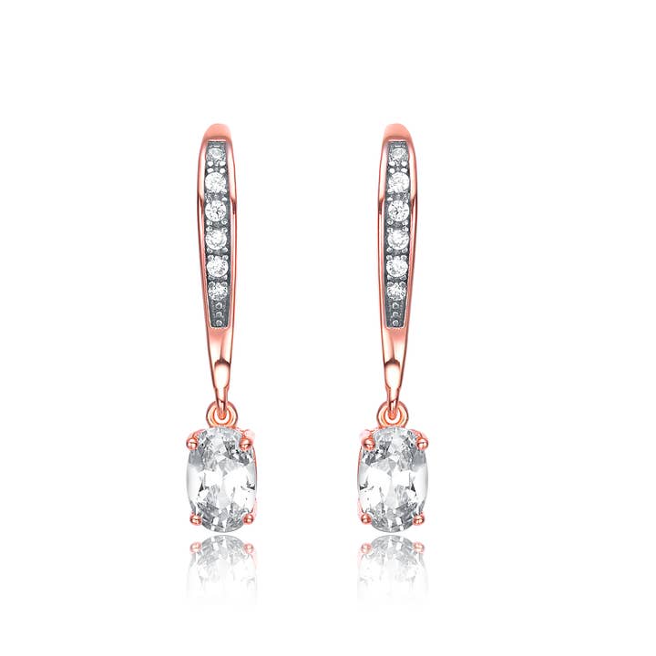 Boucles d'oreilles en argent sterling avec zircone cubique (92072) pour la vente par Genevive