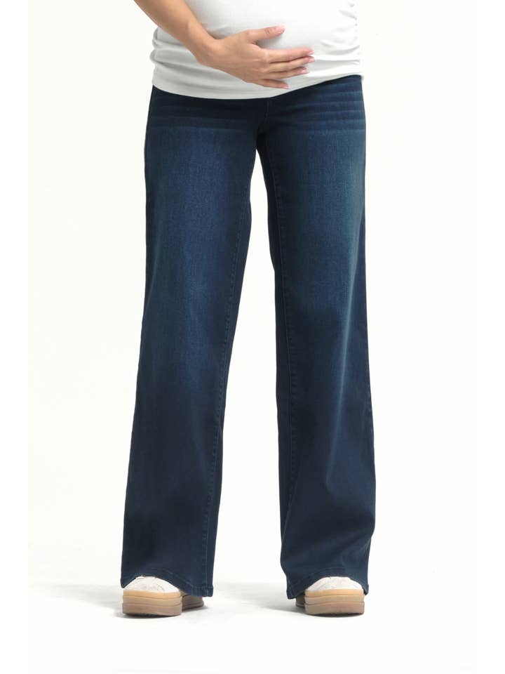 1822 Denim - Wholesale Jeans - Maternity - Maternity 32" Better Butter Wide Leg Jean in Yanique