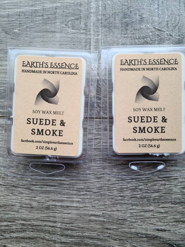 Suede & Smoke 2 oz Soy Wax Melt, Handmade Soy Wax Melts, Highly Scented Soy Melts, Wax Warmer Melts, Wax Warmer for wholesale by Earth's Essence
