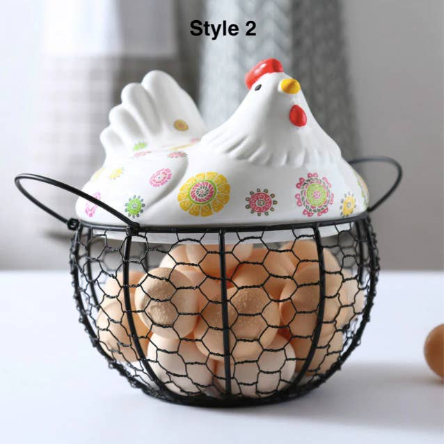 Homerely (We Cover All Import Duties) – Engroshandel Æggebæger/holder – Keramisk æg Opbevaring Basket1