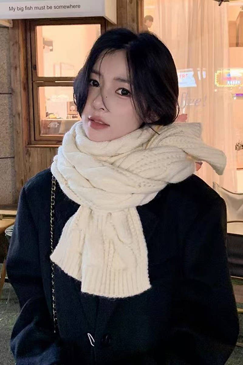 NINEXIS - Wholesale Scarf - Women's - CWASC03387_CHUNKY KNIT TWIST SCARF WARM THICK SHAWL WRAP8