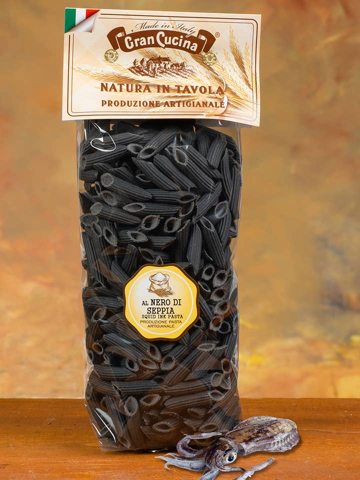 Pennette Rigate with Cuttlefish Ink 500g for wholesale by TAB GREEN LINE SRL (Gran Cucina)