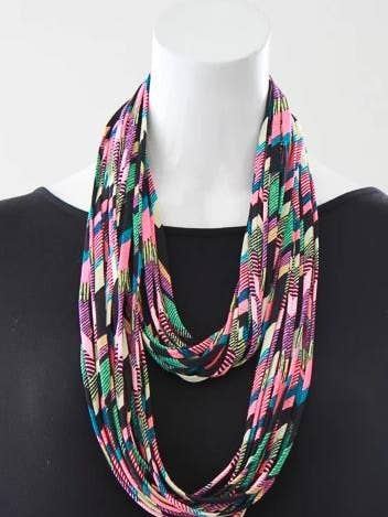 Necklace or Infinity Scarf in Rainbow Print 'Joy' for wholesale by Necknots