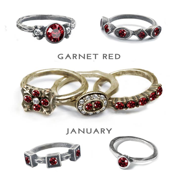 Stackable January Birthstone Ring - Garnet for wholesale by Sweet Romance Jewelry