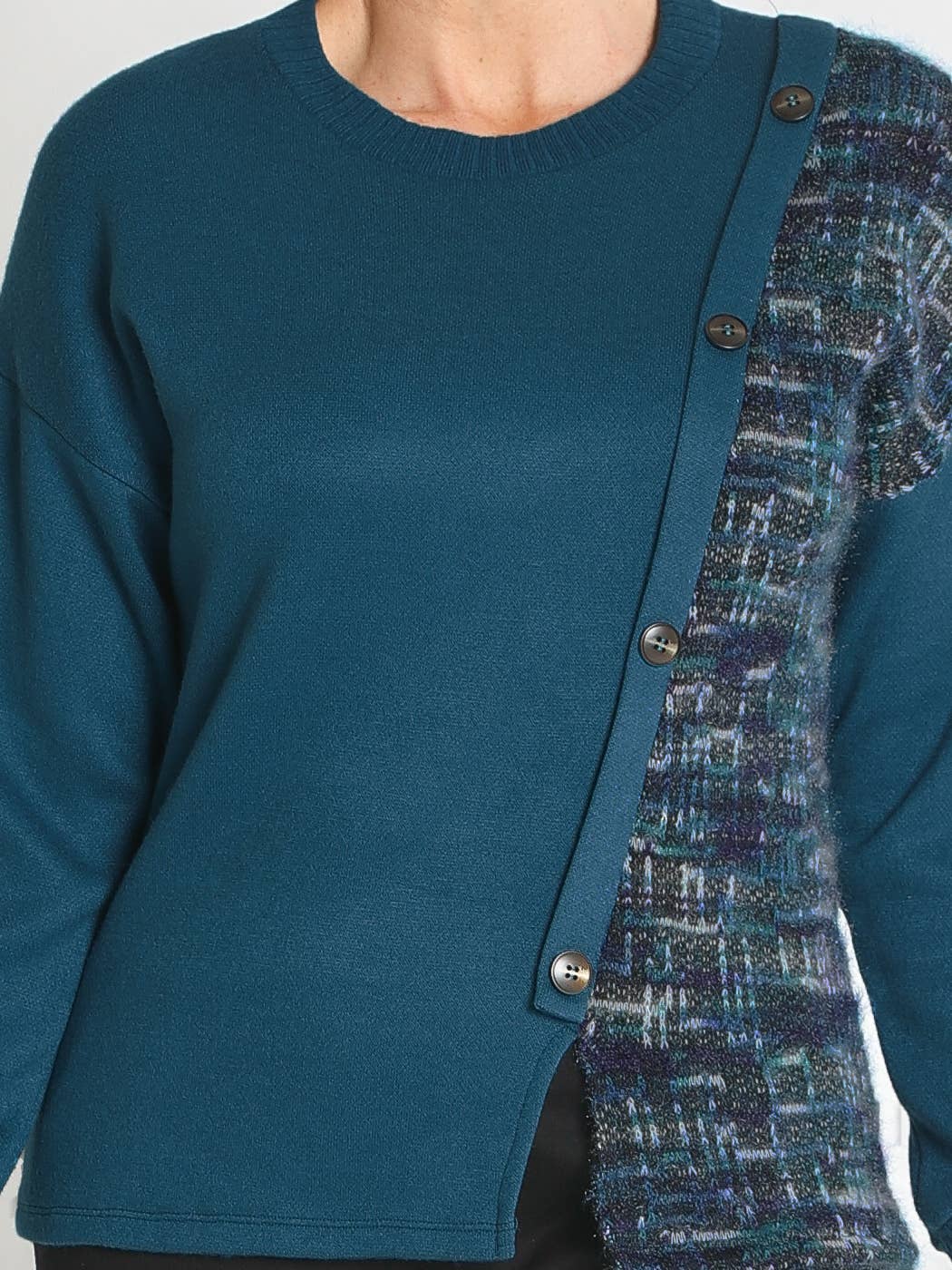 PETRÓLEO Suéter de Tricô Baguilla com Jacquard de Lã para venda a revendedores na Faire2