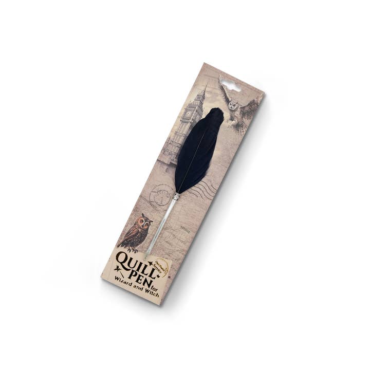 Pack x10 Quill Ball Pen On Backing Card - Navy for wholesale by Mad Witch Ltd