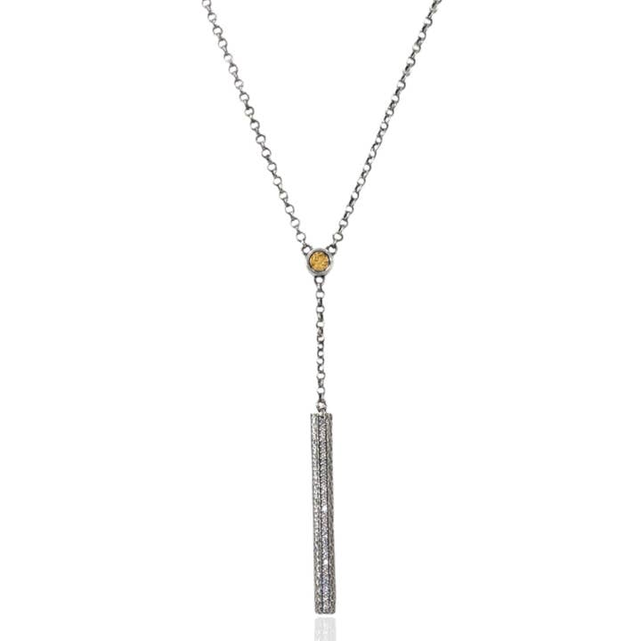 Vintage Silver Colette Hammered Lariat Necklace (Copy) for wholesale by TAT2 DESIGNS