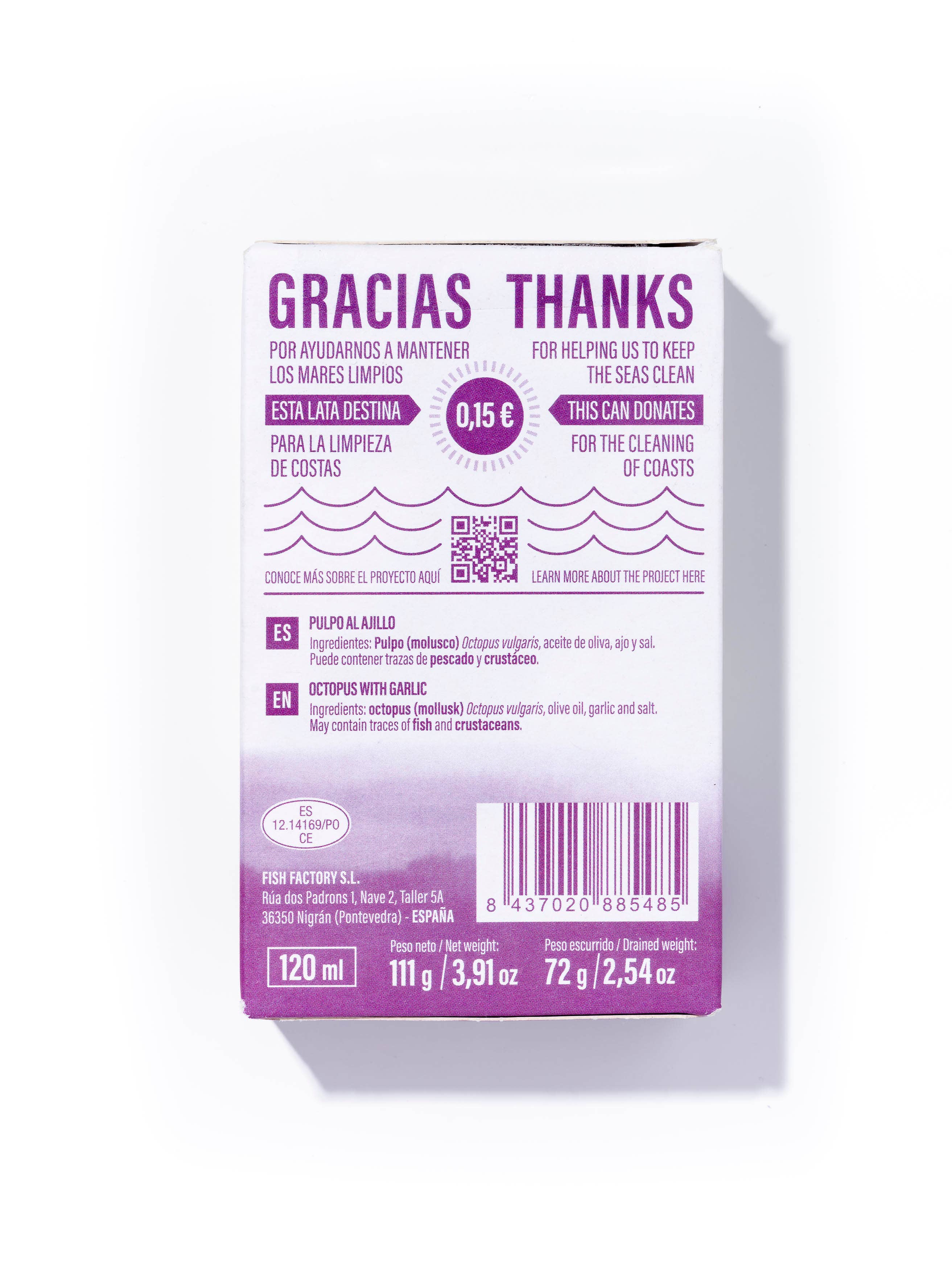 Conservas Luliña - Venta al por mayor Conservas de pescado - PULPO AL AJILLO EN ACEITE DE OLIVA3