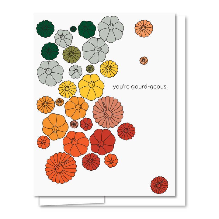 Gourd-geous - Letterpress Funny Love Card for wholesale by Quick Brown Fox Letterpress