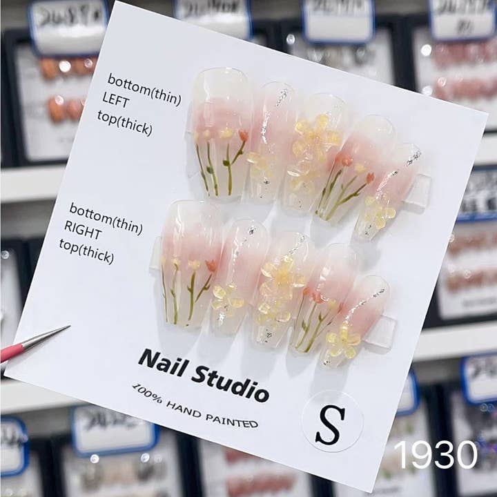 hand made Press on Nails 1930 for wholesale by foamboxnail