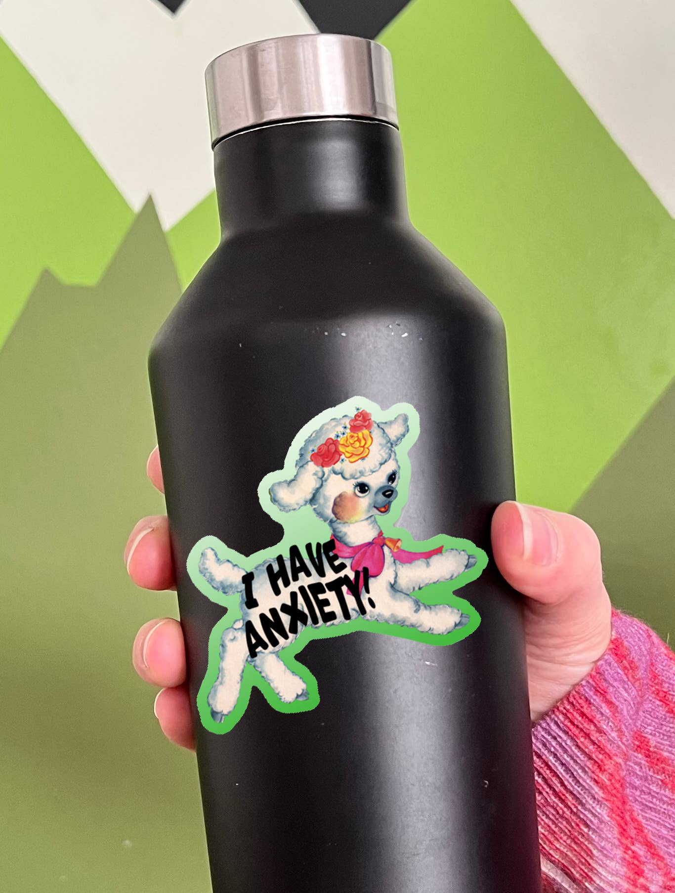 The Coin Laundry – wholesale Sticker – I Have Anxiety Cute Lamb Sticker - Funny Retro Style Sticker3