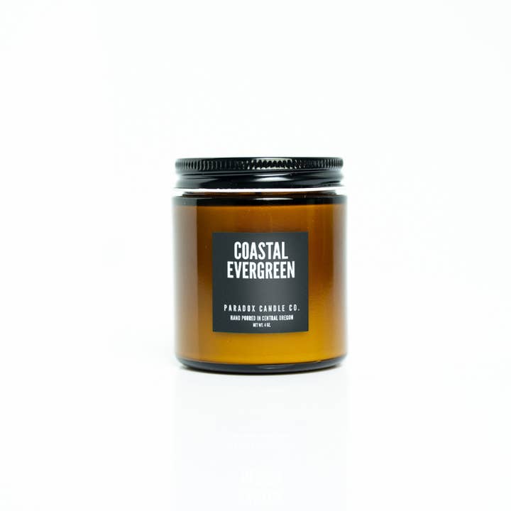 COASTAL EVERGREEN 4OZ CANDLE for wholesale by Paradox Candle Co.