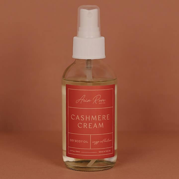 Cashmere Cream Dry Body Oil - Cozy Collection for wholesale by Aria Rose Bath Co