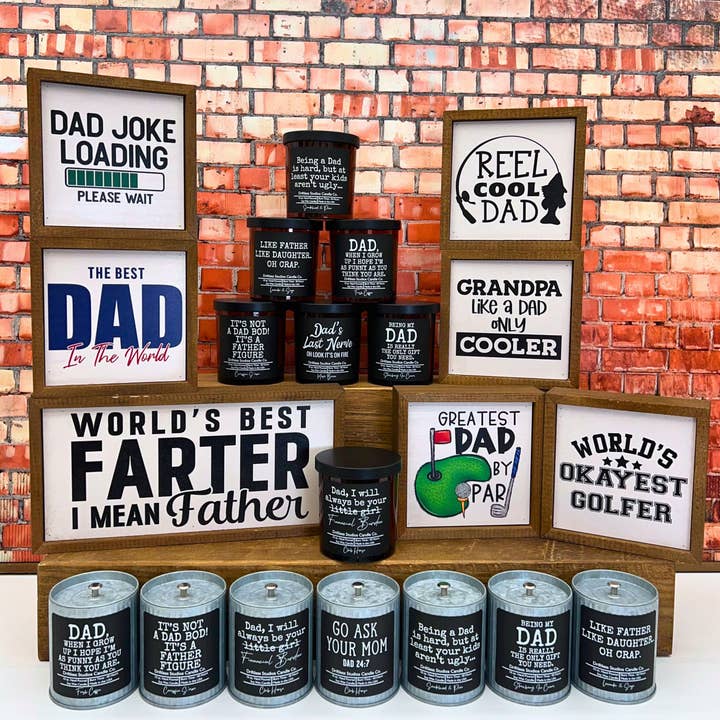 Driftless Studios - Wholesale Jar/Filled Candle - Dad Bod Funny Fathers Day Rustic Candle - Gift Candles