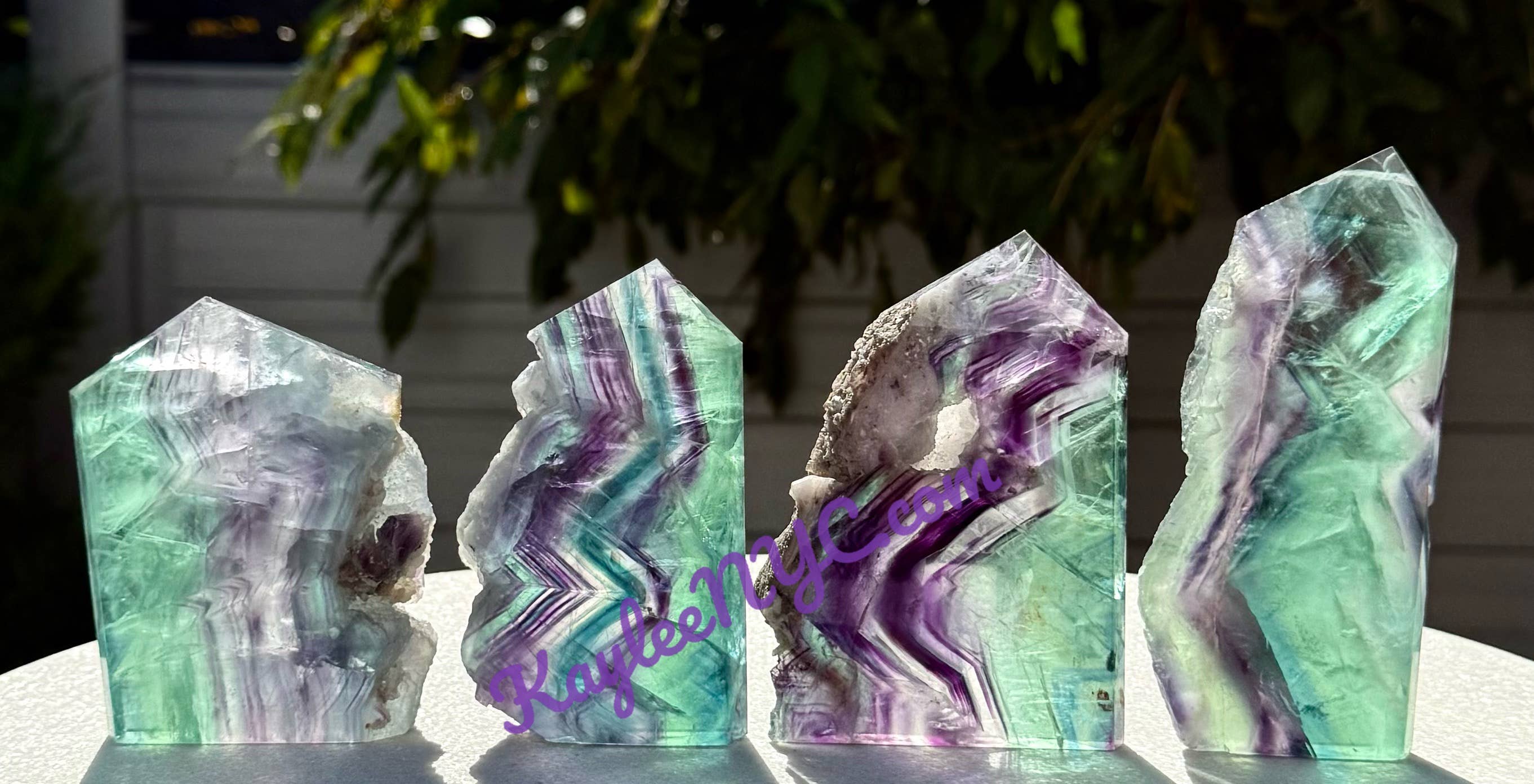 KayleeNYC - Wholesale Spiritual Stone/Crystal - 3-5 PCs Natural Fluorite Obelisk Point Crystal Energy2