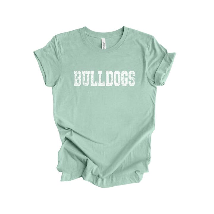 Fan Gear Central - Wholesale Screen Printed T-Shirt - Women's - Bulldogs School Mascot Graphic T-Shirt6