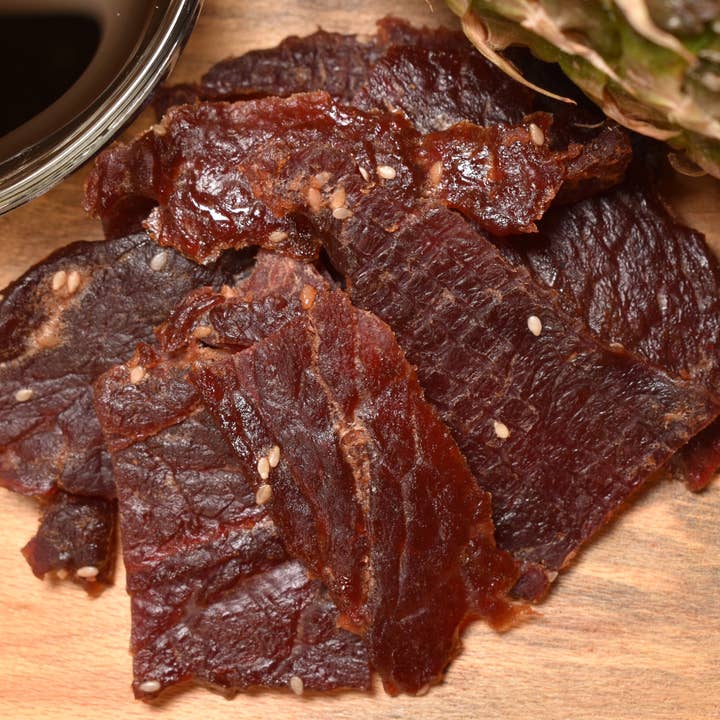 Teriyaki 100% Grassfed Beef Nuggets (Case: 12 3oz Packages) for wholesale by Field's Grassfed Beef