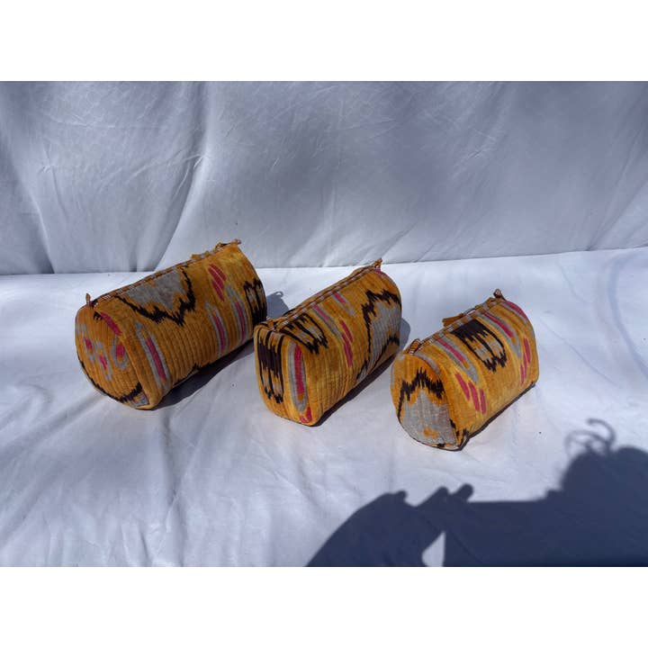 Tibet Handicrafts LLC - Wholesale Travel Set - Orange Velvet 3 Piece Travel Set4