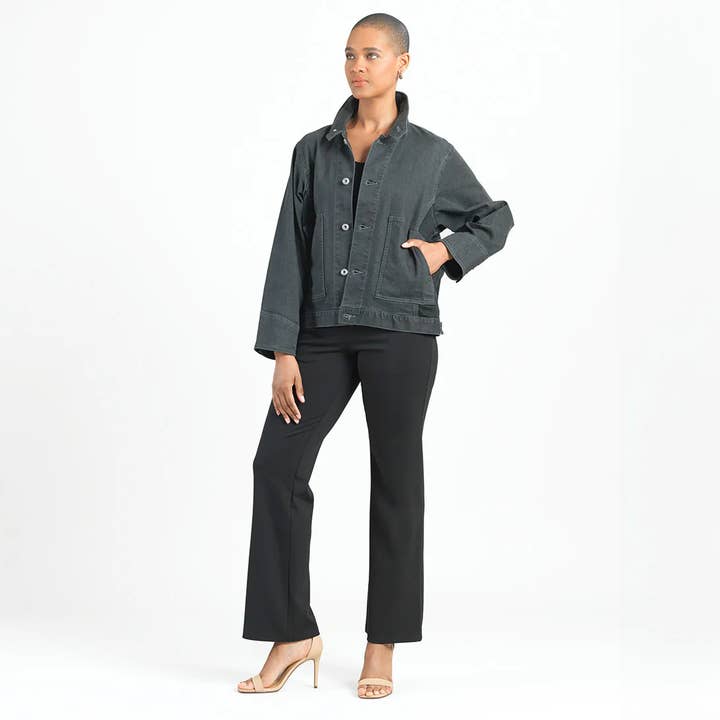 JK244DE - Denim Stretch - Button Closure Pocket Jacket for wholesale on Faire