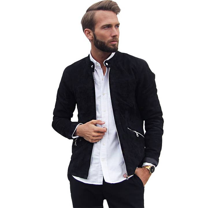 BLACK SUEDE JACKET for wholesale by William Strouch