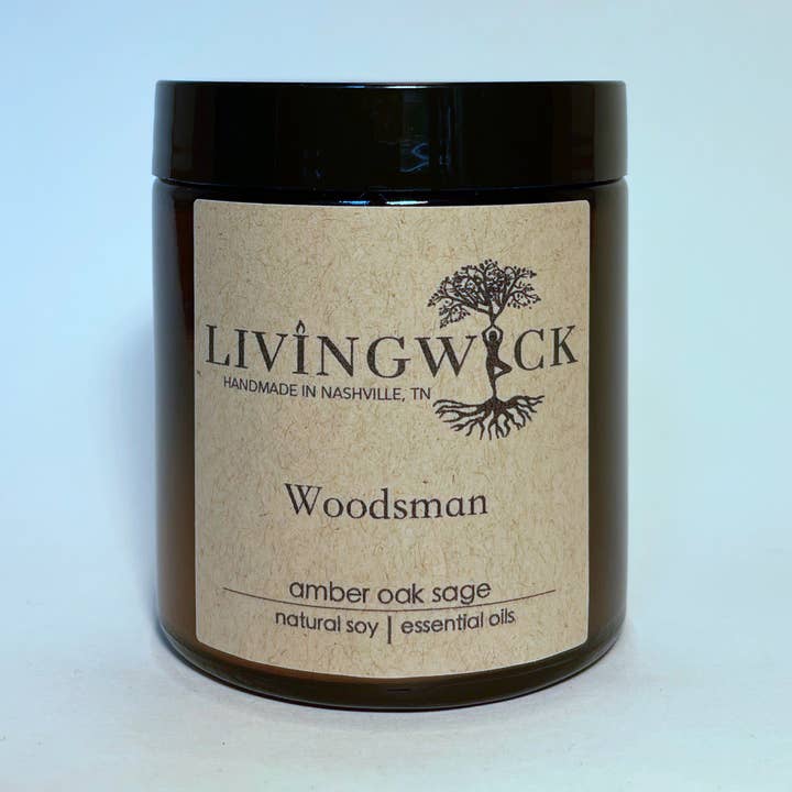 Woodsman - Vela de soja derramada à mão - 4oz por atacado de LIVINGWICK
