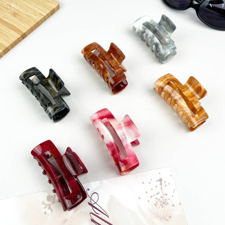 Pinzas rectangulares para el pelo con diseño de cielo estrellado en forma de degradado para venta al por mayor de SoapElenGlen