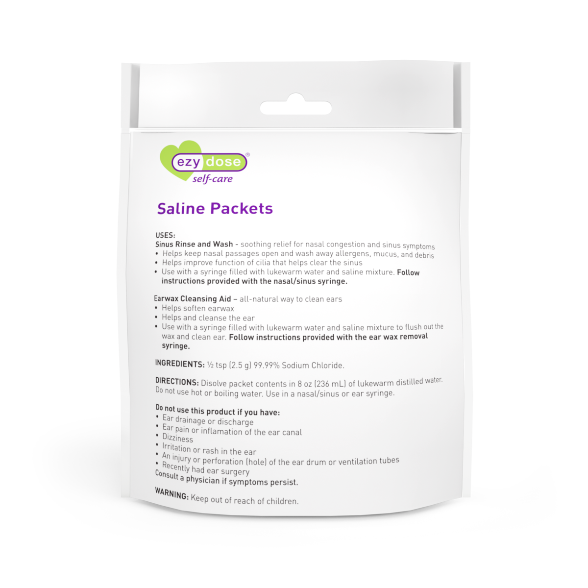 Apothecary Products LLC - Wholesale Nasal Care - Ezy Dose® Saline Nasal Rinse Packets (100 Count)4