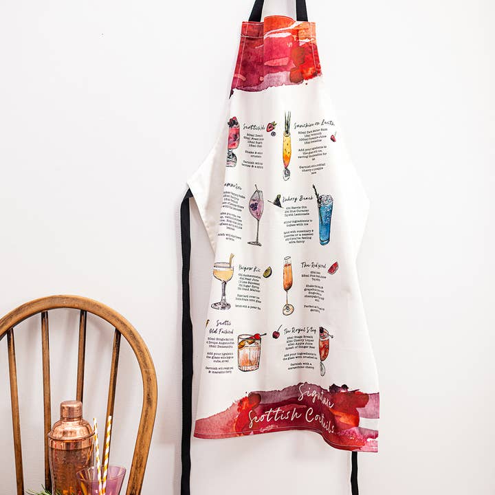 Scottish Signature Cocktails Apron for wholesale by Sarah Leask Studio