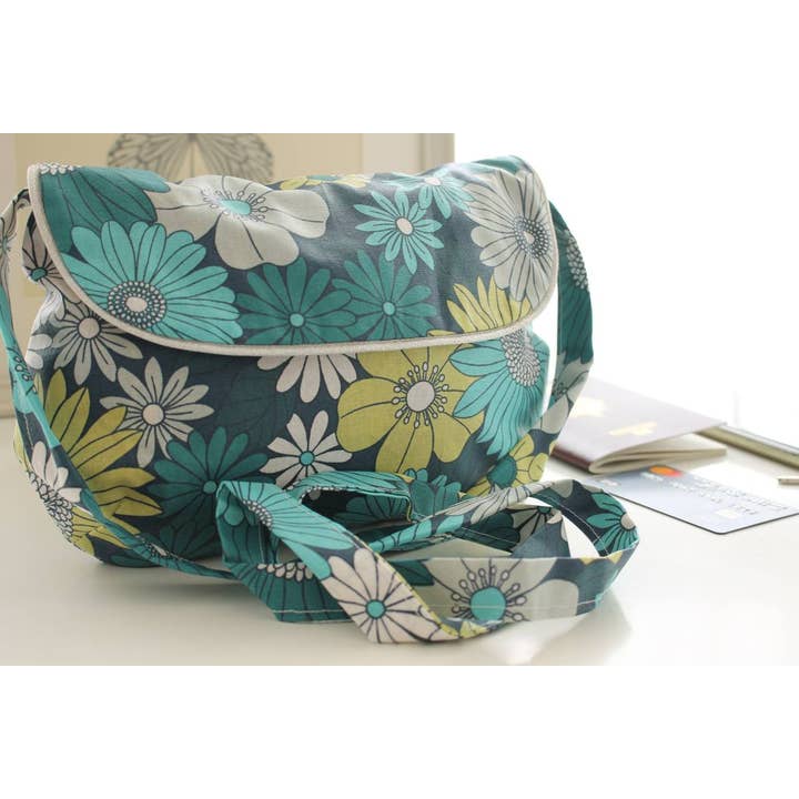 Anaé blue corolla bag for wholesale by Sabrina Trefle