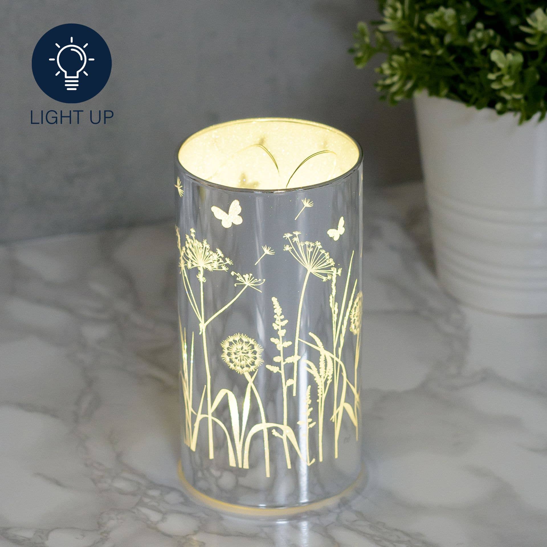 WIDDOP and Co. - Wholesale Lantern - Glass Flower Design Tube with LED Lights 15cm1