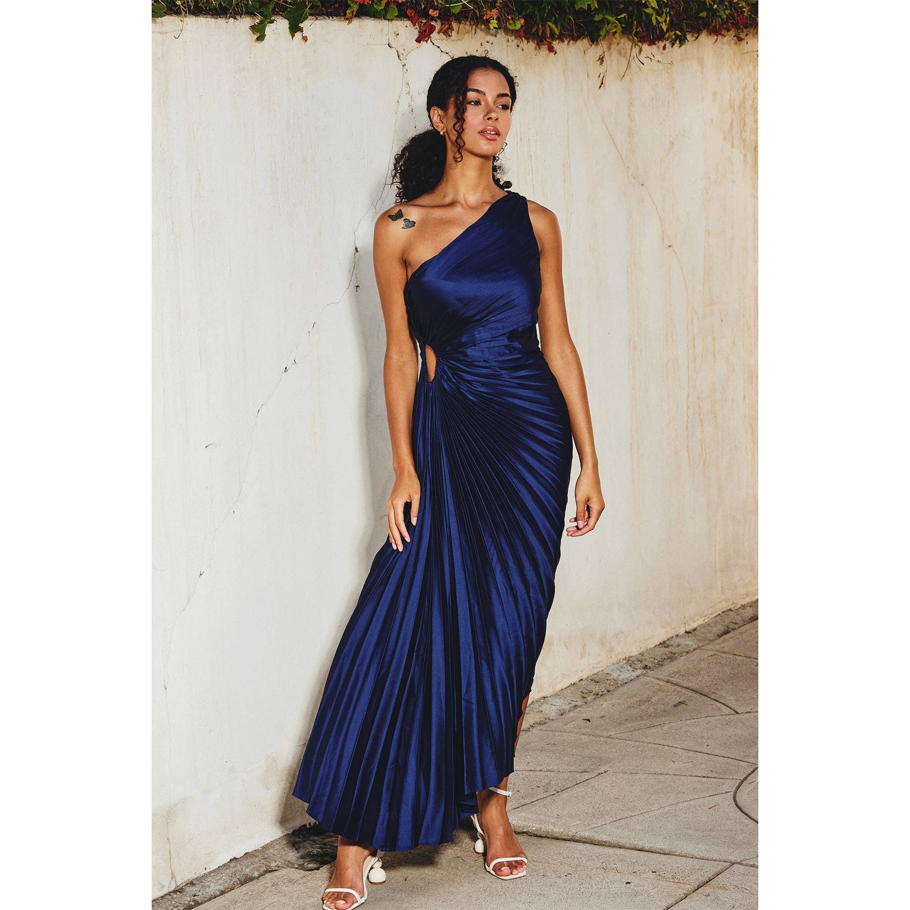 Dress Forum - Wholesale Dress - Women's - Olympia Asymmetrical Pleated Maxi Dress7