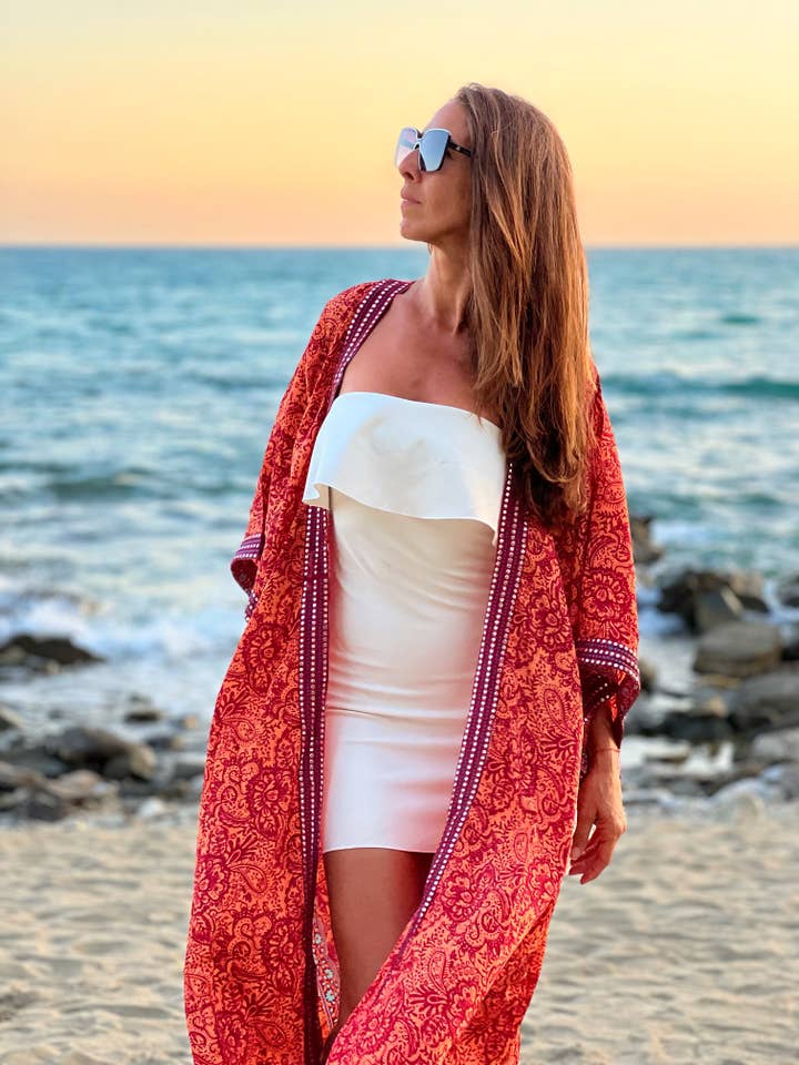 Kinomy – Großhandel Kimono – Damen – Pack mit 10 langen Kimonos für Damen mit japanischen Ärmeln5