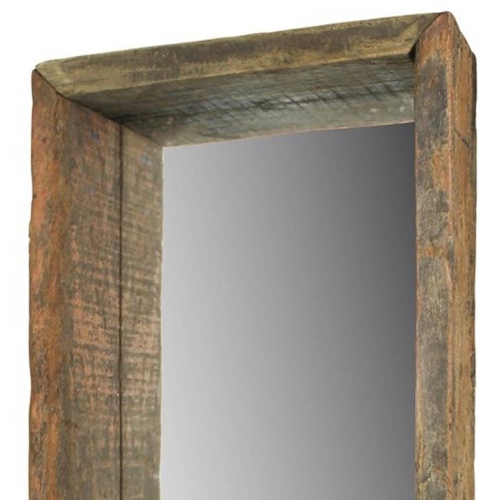 HomeRoots – wholesale Väggspegel – 28 ”Naturbrun inramad hängande spegel i full längd
