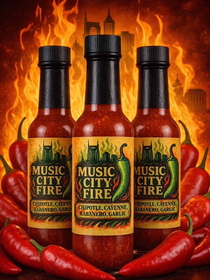 Hot Sauce Red Chipotle, Cayenne, Habanero and Garlic for wholesale by Nashville Jam Company