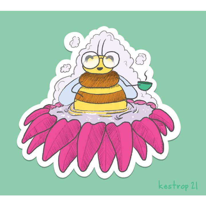 Adesivo in vinile lucido Tea Bee Spa per la vendita all'ingrosso da parte di Kestrop Studio